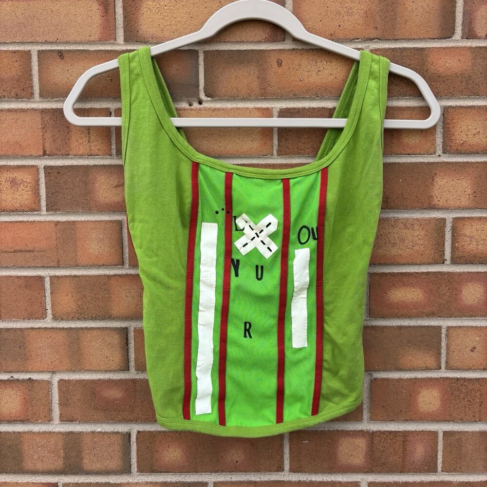 Vintage Vassalli Italy Reworked Tank Top 40 IT XS/S Upcyoed 90s Make 7up Yours